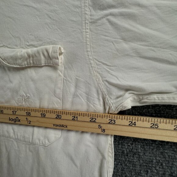 Calvin Klein Long Sleeve Button Up Shirt Men Size 100 (XL) Ivory Soft Viscose ** - Picture 6 of 16